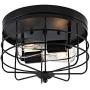WINGBO Industrial Close to Ceiling Light Fixture, Farmhouse Style Flush Mount Lighting, for Hallway Dining Room Kitchen