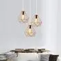 Fengqing-Chandeliers Cage Pendant Light Dining Table Lamp 3-Lights Pendant Lamp Modern Rose Gold Metal Diamond Lampshade Design Hanging Lamp Decoration Lamp for Bedroom Kitchen Restaurant Living Room