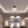 MonDaufie Crystal Chandelier Semi Flush Mount Lightght Fixture D10” Ceiling Light for Living Room Bedroom Hallway Kitchen