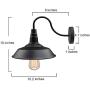 LNC Black Matte Wall Sconces 2 Pack Barn Vanity Lights, Gooseneck Lamp for Pathway, Bathrooms and Living Room A0224109