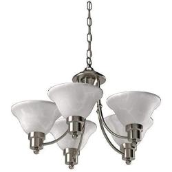 Hardware House 544452 54-4452 Bristol 5 Light Chandelier, 24''x15'', Satin Nickel