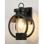 Industrial Outdoor Wall Lantern Modern Exterior Wall Mounted Light Fixtures Outdoor Wall Lamp Waterproof Metal House with Seed Glass for Porch Lighting Matte Black