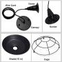 WBinDX Industrial Pendant Light, Black Vintage Cage Barn Light Farmhouse Lamp Hanging Ceiling Light Fixture for Kitchen Dining Room Hallway, 10 Inches