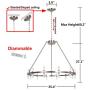 MEEROSEE Brushed Nickel Chandelier Modern Farmhouse LED Pendant Lighting Fixture D35.43'' Acrylic Shade 24 Lights Round Dining Room Chandeliers for Island Kitchen Living Room Dimmable