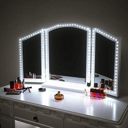 LED Vanity Mirror Lights for Makeup Dressing Table Vanity Set 13ft Flexible LED Light Strip Kit 6000K Daylight White with Dimmer and Power Supply, DIY Mirror, Mirror not Included