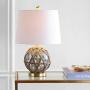JONATHAN Y JYL1085A Andrews 21.5'' LED Glass/Rope Lamp Coastal,Contemporay,Transitional for Bedroom, Living Room, Office, College Dorm, Coffee Table, Bookcase, Aqua