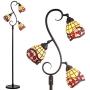 JONATHAN Y JYL8013A Walker Style 70.5'' Multi-Light LED Floor Lamp, Tiffany, Traditional for Bedroom, Living Room, Bronze