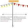 SURNIE String Light Poles for Outdoors (2 x 9 ft) Stainless Steel Connection Pole Patio Lights Halloween LED Hanging Solar Bulbs House Garden Wedding Cafe Party…
