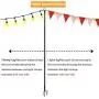 SURNIE String Light Poles Outdoor 9ft 4 Prong Fork Stainless Steel Light Pole Patio Lights Christmas Light Pole Garden Wedding Cafe Patio Party Backyard Terrace Decoration 4 Pack