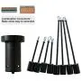 WBinDX 8 Lights Semi Flush Mount Ceiling Light Black Industrial Sputnik Chandelier Modern Bedroom Living Room Kitchen Foyer Hallway Lighting Fixture