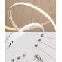 LED Chandelier - Modern LED Chandeliers Dining Table 85W 7500lm LED Dimmable Remote Control 3 Ring 30x45x60CM Hanging Lamp Living Room Ceiling Light Bedroom Height Adjustable (Gold)
