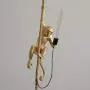 IJ INJUICY Monkey Pendant Light, Resin Hanging Lamp, Hemp Rope Ceiling Light Fitting for Kitchen, Bedroom, Living Dining Room, Corridor, Restaurant, Bar (Gold)