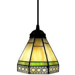 LITFAD LED Pendant Lighting 6 Inch Width Shade Tiffany Designed Art Glass Style Mini Pendant Light Art Decoration Ceiling Hanging Light for Dining Room Restaurant Coffee Shop Bar