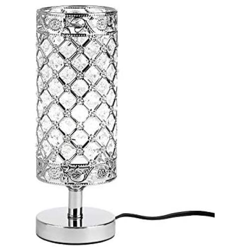 Crystal Table Desk Lamp,Elegant Bedside Light with Crystal Shade, Glam Lamps,Crystal Table Lamp Bedside Nightstand Lamps K9 Crystal Decorative Desk Lamp for Bedroom,Living Room