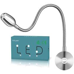 Led Reading Light, Dimmable Bedside Lamp Wall Mounted Working Light with Memory Function Touch Switch Night Lighting, 200lm / 3000k / 3w / 110-240v Ac, Beam Angle: 30°, Gooseneck Length: 38cm