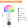 LED Color Changing Light Bulb, ProPOW 10W RGB Light Bulbs with Remote, Dimmable 60W Equivalent Daylight White – Timing Function - A19 E26 Screw Base RGBW Bulb for Home Decor, Bedroom, Party(2 Pack)