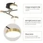 3 Lights Gold Flush Mount Ceiling Light, 30W LED Sputnik Chandelier for Living Room Dining Room Kitchen Island Bedroom Office