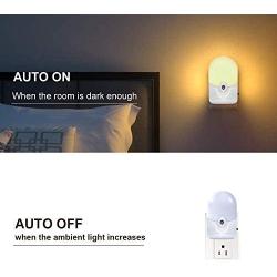 LuxLumin LED Night Light, Dimmable Warm White Night Lights Plug into Wall with Dusk-to-Dawn Sensor, Auto On and Off, Nightlights for Kids,Nursery,Bedroom, Bathroom,Hallway,Kitchen,Stairs, 6 Packs