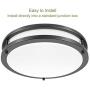 Drosbey 24W LED Ceiling Light Fixture, Flush Mount Ceiling Light, 10 inch Light Fixtures Ceiling for Bedroom, Kitchen, Bathroom, Hallway, Laundry, 2300 Lumens, 5000K Daylight White, Oil Rubbed Bronze