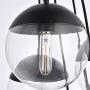 A1A9 Sphere Glass Pendant Lights with 6-Light, Modern Industrial Round Ball Globe Ceiling Light Fitting, E26 LED Chandelier Lamp Fixture for Kitchen Island, Bar, Dining Room, Counter, Cafe (Black)