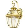 Livex Lighting 2151-02 Monterey 1 Light Outdoor Polished Brass Finish Solid Brass Wall Lantern with Clear Beveled Glass