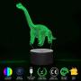 Dinosaur Lamp 3D Night Light, Decorative LED Bedside Table Lamp for Kids Room Xmas Birthday Gifts for Boys Girls Child