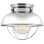 Kira Home Bayside 11'' Industrial Farmhouse Flush Mount Ceiling Light + Seeded Glass Shade, Chrome Finish Kira Home Bayside 11'' Industrial Farmhouse Flush Mount Ceiling Light + Seeded Glass Shade, Chrome Finish