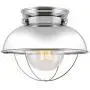 Kira Home Bayside 11'' Industrial Farmhouse Flush Mount Ceiling Light + Seeded Glass Shade, Chrome Finish