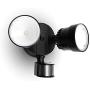 LUTEC Shrimp P6221B-PIR24 1130 Lumen 15 Watt 26 LED Motion Activated Integrated Dual-Head Floodlight Outdoor, IP54 Waterproof Exterior Security Wall Light for Patio, Garden, Yard-Black