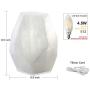 Unique Calcite Modern Table Lamp, Small Bedside Lamp for Bedroom Living Room, Dimmable Desk Lamp for Night Table by Phiestina, Crystal Texture Within, Handcrafted, LED, UL, Pentagon, Natural White
