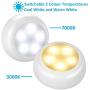 BLS Wireless Dimmable LED Puck Lights with Remote Control, AA-1030 Operated with 3 AA Batteries, Stick on LED Under Cabinet Lighting with Timer, Cool White and Warm White (3 Pack)