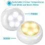 BLS Wireless Dimmable LED Puck Lights with Remote Control, AA-1030 Operated with 3 AA Batteries, Stick on LED Under Cabinet Lighting with Timer, Cool White and Warm White (3 Pack)