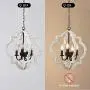 Farmhouse Orb Chandelier, 4-Light Hand-Painted Distressed Wood Hanging Light Fixture for Island Dining Foyer Entryway Lighting. (White, 4-Light) Farmhouse Orb Chandelier, 4-Light Hand-Painted Distressed Wood Hanging Light Fixture for Island Dining Foyer Entryway Lighting. (White, 4-Light)