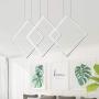 SUNMOO LED Modern Chandelier Pendant Lighting Dimmable Led Hanging Pendant Light for Dining Room Kitchen Bedroom Living Room 84W 6000K Cool Light (Silver)