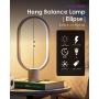 ALLOCACOC Heng Balance Lamp - Ellipse Magnetic Mid-air Switch USB Powered LED Lamp, Warm Eye-Care LED Lamp, Table Lamp, Decoration for Bedroom, Living Room, Dining Room and Office (White)