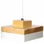 Metal and Wooden Ceiling Pendant Light Mordern Design Hanging Pendant Lamp Lighting Fixture (White, Square Wooden Part)