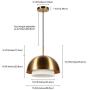 Modern Brass and White Frosted Glass Pendant Light for Kitchen, Dining Room, Living Room, Foyer