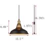 Amabao Lighting, Black Finish Metal Industrial Plug in Ceiling Pendant Light with On / Off Switch, Bulb Not Included (2-Pack)
