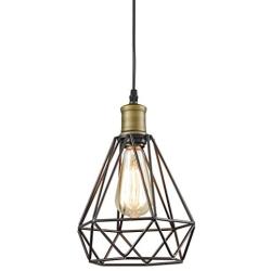 YOBO Lighting Vintage Oil Rubbed Bronze Polygon Wire Pendant Light Art Deco