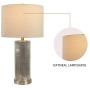 Maxax USB Table Lamp Sets of 2 Nightstand Lamps with Oatmeal Fabric Shade for Living Room and Bedroom,Nickel Finish