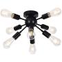 Sputnik Chandeliers Lighting, Modern Chandelier Black 8 Lights Close to Ceiling Light Fixtures for Bedroom Dining Room Kitchen Hallway Lighting