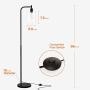 Addlon LED Floor Lamp, with Hanging Glass Lamp Shade and LED Bulb for Bedroom and Living Room, Modern Standing Industrial Lamp Tall Pole Lamp for Office, Classical Black