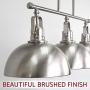 Kira Home Belle 34'' 3-Light Modern Industrial Kitchen Island Light, Dome Shades + Swivel Joints, Brushed Nickel Finish