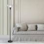 Threshold Floor Lamp for Living Room by Light Accents - Traditional Standing Pole Light with Dome Glass Shade – Upward Torchiere 71.2'' Tall - (Bronze)