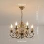 Ganeed French Country Chandeliers,6 Lights Candle Wrought Iron Chandelier,Rustic Farmhouse Pendant Light Fixture Hanging Lighting for Kitchen Island,Dining Room,Living Room,Foryer
