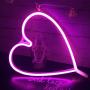Neon Light,LED Heart Sign Shaped Decor Light,Wall Decor for Valentines Day,Birthday Party,Kids Room, Living Room, Wedding Party Decor (Pink)