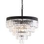 JONATHAN Y JYL9007B Wyatt 20'' 4-Light Crystal LED Chandelier Contemporary,Classic,Traditional Dimmable, Adjustable, for Dining Room, Foyer, Bedroom, Bronze/Clear