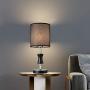 Small Bedside Table Lamp, Modern Fabric Shade Desk Lamp Nightstand for Bedroom Living Room End Table