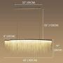 Moooni Post-Modern Rectangle Aluminum Tassel Linear Chandelier Rectangular Pendant Light Fixture for Dining Room Kitchen Island Over Table L40''