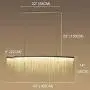 Moooni Post-Modern Rectangle Aluminum Tassel Linear Chandelier Rectangular Pendant Light Fixture for Dining Room Kitchen Island Over Table L40''